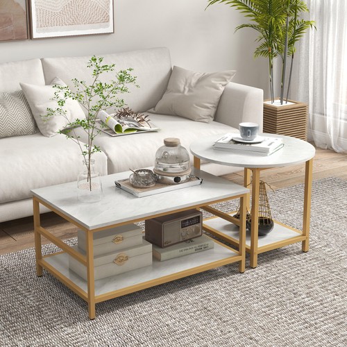 Piece coffee table set - table, faux