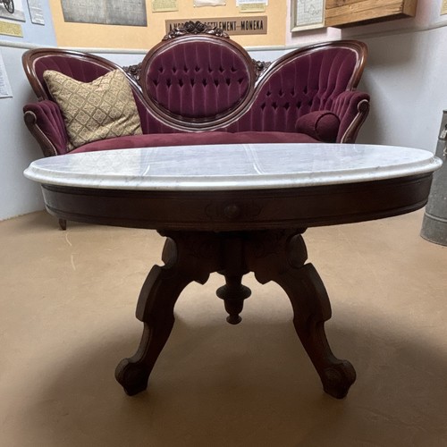 Oval marble top - top, table